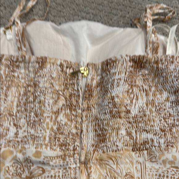 Beige and White Patterned Maxi Dress Lilly Pulitzer 00 - Picture 3 of 4